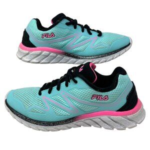 Fila Panorama 9 GS Sneaker Athletic Shoe Teal Pink Glitter 3RM01876-401 Womens